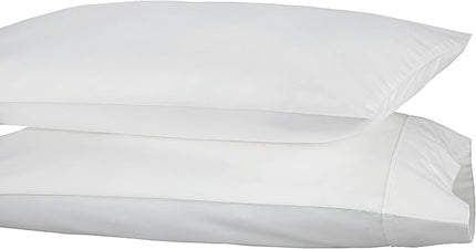 Linen Home 500 Thread Count King Pillowcase Set | 100% Long-Staple Cotton Pillow Cases | Soft & Smooth Luxury Satin Set of 2 Pillowcases | 4 Inch Z Hem | White