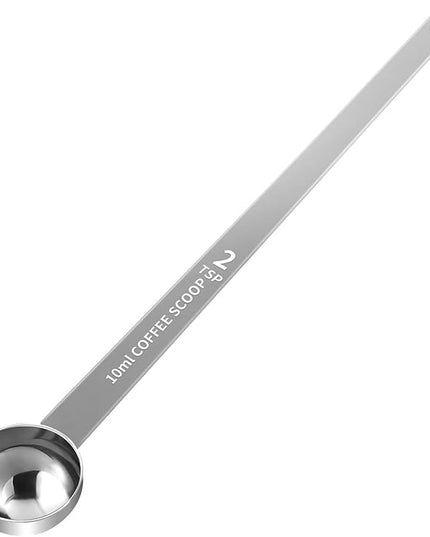 1PCS 2 Teaspoon Coffee Scoop, 9.1" Long Handle Measuring Spoon, 2tsp (10 ml) Stainless Steel Scooper