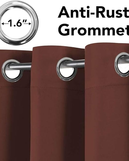 H.VERSAILTEX Blackout Window Curtain Panels Thermal Insulated Room Darkening Solid Grommet Curtains/Drapes for Bedroom Privacy Protection (Set of 2 Panels,52 by 63 Inch Long, Rust)