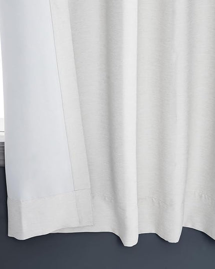 HPD Half Price Drapes Bellino Room Darkening Curtains 63 Inches Long Curtains for Bedroom & Living Room (1 Panel), 50W x 63L, Chalk Off White