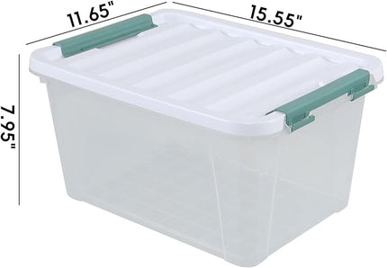 20 Quart Clear Stackable Storage Box, 6-Pack Plastic Storage Container with Latching Lid