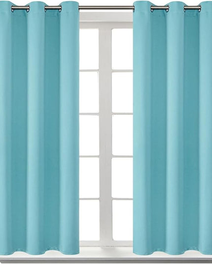 BGment Blackout Curtains - Grommet Thermal Insulated Room Darkening Bedroom and Living Room Curtains, Set of 2 Panels (38 x 84 Inch, Baby Blue)