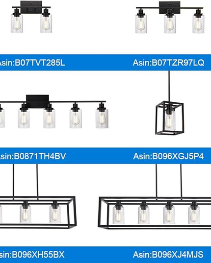 MELUCEE 40 Inches Length 5-Light Bathroom Vanity Light Fixtures Black Industrial Wall Sconce Lighting with Clear Glass Shade for Living Room Bedroom Hallway Kitchen (Patent No.: US D963914 S)