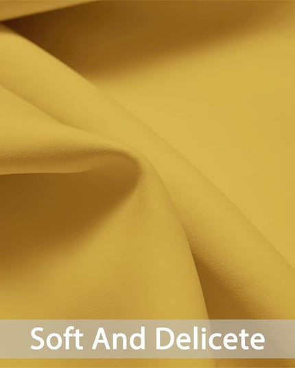 Yakamok Bedroom Half Window Curtains - Home Decoration Short Drapes Eyelet Top Draperies(Mustard Yellow, 52Wx36L, 2 Panels)