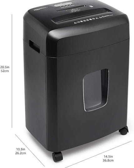 Amazon Basics Paper Shredder for Home and Office, New Model 15-Sheet Cross Cut, CD/Credit Card Shredder, 6 Gallon Wastebasket, Black