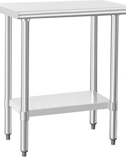HARDURA Stainless Steel Work Table Commercial 18×30 Inches Kitchen Prep Table and Heavy Duty Commercial Workbench NSF 430 with Undershelf and Galvanized Legs