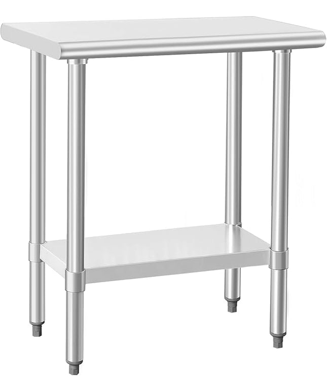 HARDURA Stainless Steel Work Table Commercial 18×30 Inches Kitchen Prep Table and Heavy Duty Commercial Workbench NSF 430 with Undershelf and Galvanized Legs