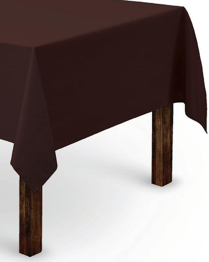 Gee Di Moda Rectangle Tablecloth - 60 x 84 Inch Chocolate Table Cloth for 5 Foot Rectangle Tables - Heavy Duty Washable Fabric - for Holiday Party, Dinner, Weddings, Baby Shower & Events