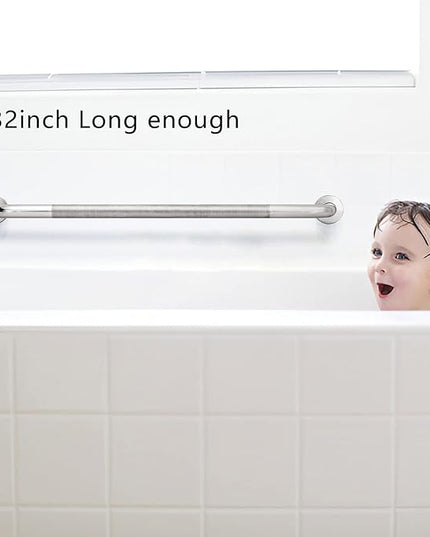 Shower Grab Bar, 2 Pack 32 Inch Bathroom Grab Bar, 1.25" Diameter 304 Stainless Steel Anti-Slip Grab Bars for Bathtubs and Showers, Handicap Shower Grab Bar for Seniors Elderly