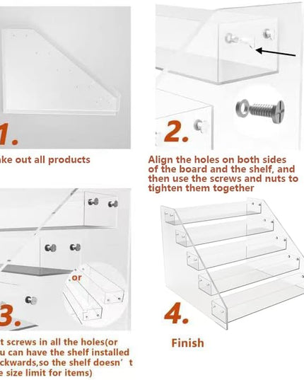 PMMASTO Tiered Spice Rack, Seasoning Organizer, Clear Acrylic Vertical Shelves Can Organizer for Countertop, Cabinet, Pantry, Kitchen Organization and Storage - 3 Tier