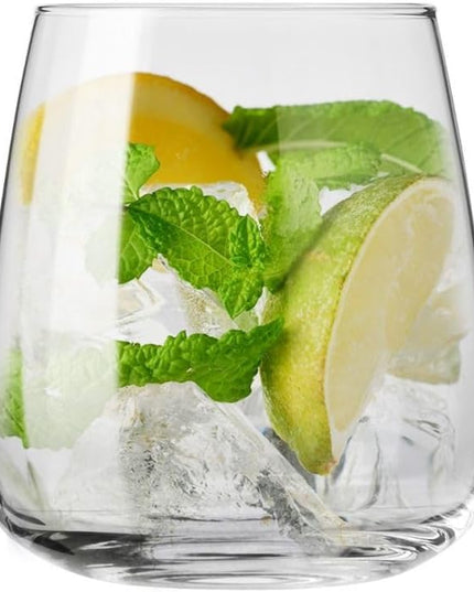 Krosno glasses for water, juices and other beverages | Elegant design | Set of 6 | Capacity 14.2 Fl Oz | Modern collection | Ideal for the home, restaurant, parties | Dishwasher-safe
