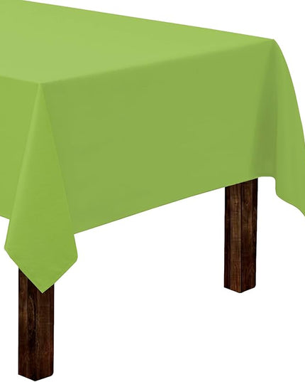 Gee Di Moda Rectangle Tablecloth - 60 x 102 Inch Apple Green Table Cloth for 6 Foot Rectangle Tables - Heavy Duty Washable Fabric - for Holiday Party, Dinner, Weddings, Baby Shower & Events