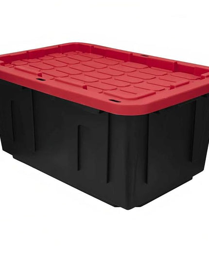 2-Pack 27-Gallon Storage Boxes with Snap-on Lids. Durable and Suitable for Storing Household Items, as well as for Use in Industrial and Outdoor Environments.