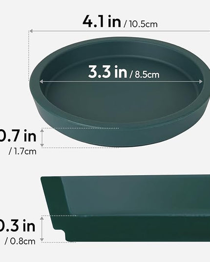 Carrotez Thick Silicone Coasters for Drinks, Round Bulky Cup Coasters for Coffee Table, Desk, Set of 2 - Green