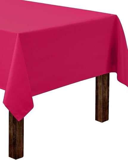 Gee Di Moda Rectangle Tablecloth - 60 x 84 Inch Fuchsia Table Cloth for 5 Foot Rectangle Tables - Heavy Duty Washable Fabric - for Holiday Party, Dinner, Weddings, Baby Shower & Events
