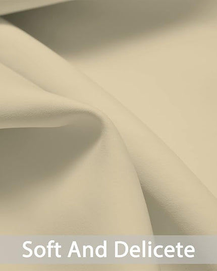 Yakamok Blackout Curtains Room Darkening Thermal Insulated Window Panels,Solid Grommet Top Drapes for Bedroom/Living Room(62Wx72L, Beige, 2 Panels)