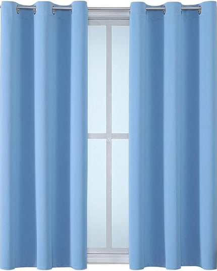 ChrisDowa Grommet Room Darkening Curtains for Bedroom and Living Room - 2 Panels Set Thermal Insulated Blackout Curtains (Sky Blue, 38W x 54L)
