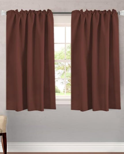 H.VERSAILTEX Blackout Curtains Thermal Insulated Window Treatment Panels Room Darkening Blackout Drapes for Living Room Back Tab/Rod Pocket Bedroom Draperies (2 Panels, Rust, 52 x 54 Inch)