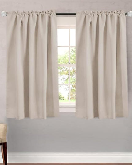 H.VERSAILTEX Blackout Curtains Thermal Insulated Window Treatment Panels Room Darkening Blackout Drapes for Living Room Back Tab/Rod Pocket Bedroom Draperies (2 Panels, Fog, 52 x 54 Inch)