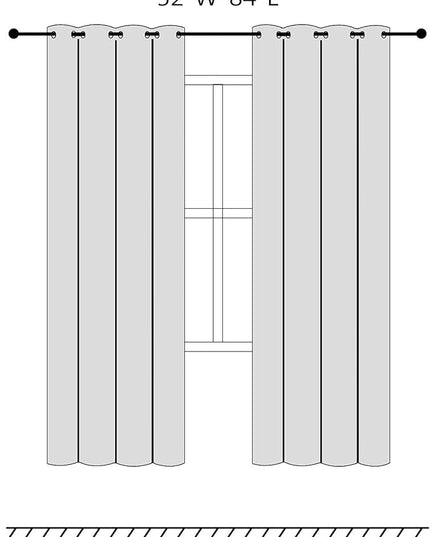 Blackout Curtains for Bedroom Thermal Insulated Light Blocking Room Darkening Curtains Solid Grommet Window Drapes for Living Room, Set of 2 Curtain Panels 52 W x 84 L inch Long Ash White