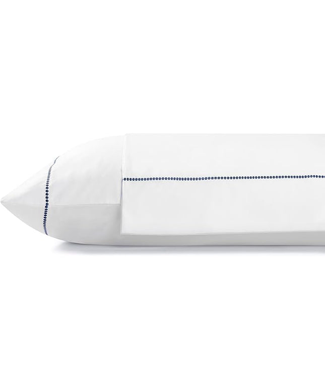 Linen Home 100% Cotton Percale Pearl Stitch Pillowcases King Size, Dark Blue, 2 Pieces of Pillow Case, Crisp and Cool Strong Bed Linen, 20 inches X 40 inches