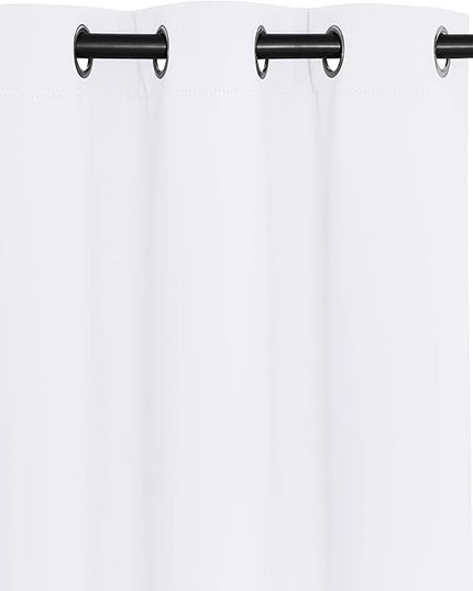 NICETOWN Bedroom Curtain Room Darkening Drapery 102 inches Length - Home Fashion Thermal Insulated Grommet Room Darkening Curtain for Living Room (White, 1 Panel, 52 x 102 inches)