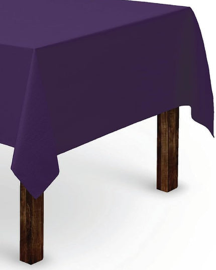 Gee Di Moda Rectangle Tablecloth - 60 x 84 Inch Purple Table Cloth for 5 Foot Rectangle Tables - Heavy Duty Washable Fabric - for Holiday Party, Dinner, Weddings, Baby Shower & Events
