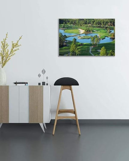 chenchenArt King's North Golf Course Wall Art for Living Room Bedroom Bathroom Home Decorations Myrtle Beach National Club Picture Canvas Prints Modern Artwork Framed Ready to Hang(24''H x 36''W)