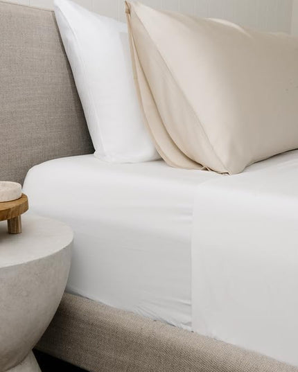 Cozy Earth King Pillowcases Set of 2 - Made of 100% Viscose from Bamboo, Ultra-Soft & Luxury, Woven from Naturally Breathable & Lightweight Fabric - Oat