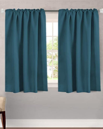 H.VERSAILTEX Blackout Curtains Thermal Insulated Window Treatment Panels Room Darkening Blackout Drapes for Living Room Back Tab/Rod Pocket Bedroom Draperies, 52 x 54 Inch, Dark Teal, 2 Panels