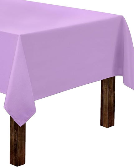 Gee Di Moda Rectangle Tablecloth - 60 x 126 Inch Lavender Table Cloth for 8 Foot Rectangle Tables - Heavy Duty Washable Fabric - for Holiday Party, Dinner, Weddings, Baby Shower & Events