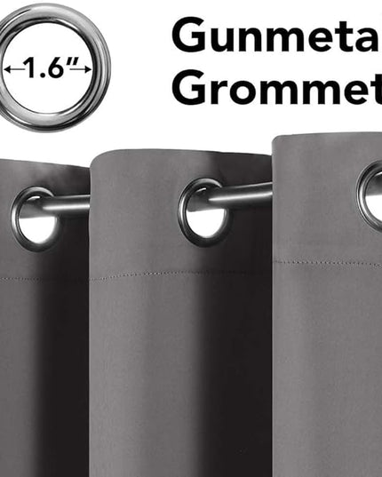 H.VERSAILTEX Blackout Curtains for Bedroom Curtains Thermal Insulated Room Darkening Window Treatment Extra Long Curtains/Drapes, Grommet Panels (Set of 2, 52 by 108 - Inch, Grey)