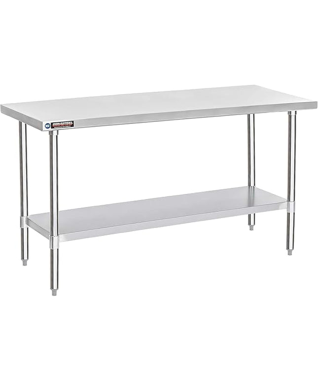 DuraSteel 30x72 Stainless Steel Work Table - NSF Commercial Prep Metal Table - Outdoor Pizza Oven Stand w/Under Shelf - Kitchen Island Laundry Utility Garage Microwave Stand Large Rolling Storage Cart