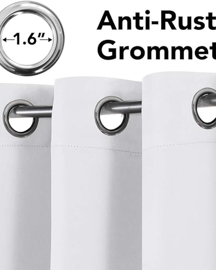 H.VERSAILTEX White Curtains for Bedroom Thermal Insulated Room Darkening Living Room Curtains Grommet Privacy Protection Window Curtain Panels/Drapes for Nursery, 2 Panels, 42x54 Inches, Pure White