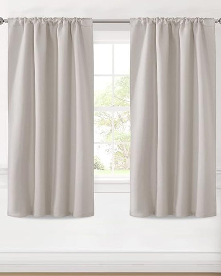 H.VERSAILTEX Blackout Curtains Thermal Insulated Window Treatment Panels Room Darkening Blackout Drapes for Living Room Back Tab/Rod Pocket Bedroom Draperies (2 Panels, Stone, 42 x 63 Inch)