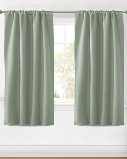 H.VERSAILTEX Blackout Curtains Thermal Insulated Window Treatment Panels Room Darkening Blackout Drapes for Living Room Back Tab/Rod Pocket Bedroom Draperies (2 Panels, Cyan, 42 x 63 Inch)