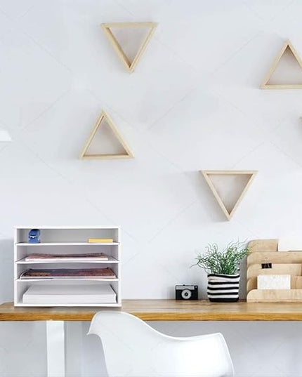 EMERIT Paper Organzier Wood Desktop Organizer Storage Letter Tray File Sorter with Adjustable Shelves for Home Office