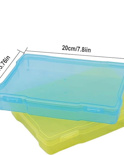 5X7 Inch Photo Storage Box Craft Keeper Cases, Clear Acid-Free Picture Keeper With Secure Snap Closure, Colorful For Organizing Photos, Scrapbooking And Memories, Home & Office Use