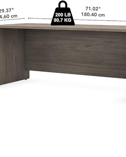 Bush Business Furniture Studio C 72W Computer Desk with Wire Management and Modesty Panel in Modern Hickory, Professional Table for Home Office and Corporate Office