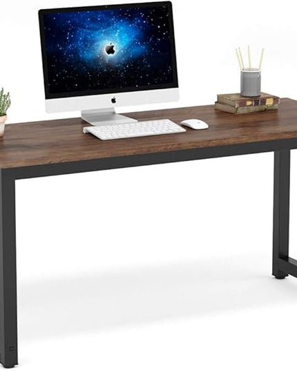 Tribesigns Computer Desk, 55 inch Large Office Desk Computer Table Study Writing Desk Workstation for Home Office, Rustic Brown