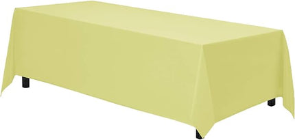 Gee Di Moda Rectangle Tablecloth - 90 x 156 Inch Yellow Table Cloth for 8 Foot Tables with Floor-Length Drop - Heavy Duty Washable Fabric for Holiday Party, Dinner, Weddings & Baby Shower