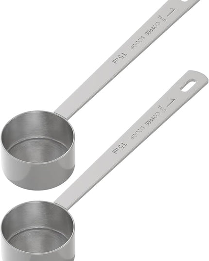 2PCS 1 Tablespoon Coffee Scoop, Long Handle Measuring Spoon, One tbsp (15ml) Stainless Steel Scooper