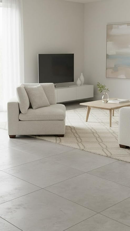 Modern Modular Corner Chair Upholstered Fabric Sofa Seat with Plush Cushions, Durable Frame, Neutral Color, Living Room & Lounge Furniture