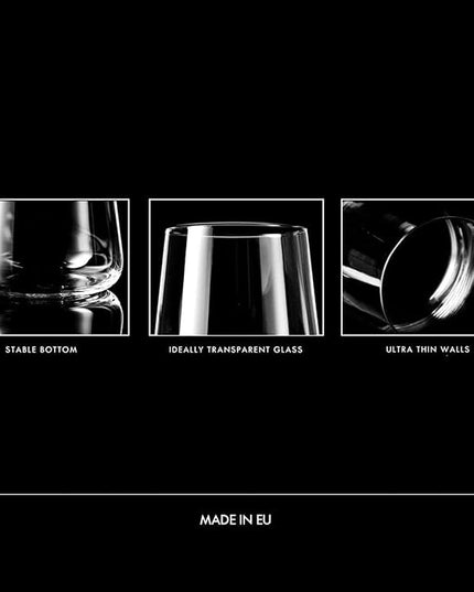 Krosno Water Juice Drinking Glasses, Set of 6, 12.9 oz, Avant-Garde Collection, Crystal Glass, Lightweight Everyday Drinking Glasses, Multi-Purpose, Dishwasher Safe, Made in Europe
