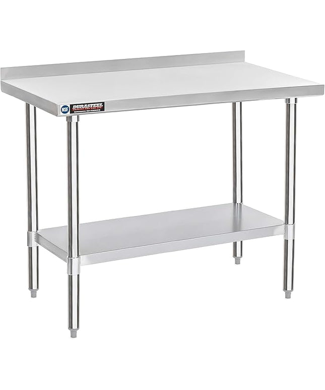 DuraSteel NSF Stainless Steel Table - 24 x 48 Inch Metal Work Table w/Undershelf - Commercial Kitchen, Restaurant, Garage, Laundry - Outdoor Stainless Steel Prep Tables Countertop Island Grill Small