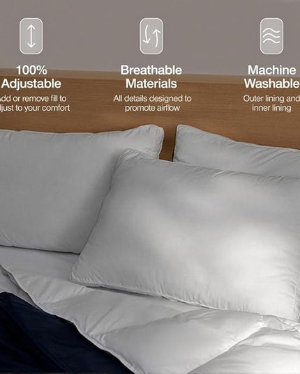 Coop Home Goods Essence Down Alternative Pillow Set of 2, King Size, Best Pillows for Sleeping, Adjustable Alternative to Down Pillows, Luxury Hotel Pillow for Back, Stomach or Side Sleepers