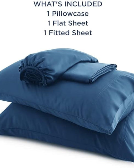 Bedsure Cooling Sheets Twin, Rayon Derived from Bamboo, Breathable & Soft Twin Sheets Set, Deep Pocket Up to 16 Inches, Hotel Luxury Silky Bedding for Hot Sleepers, Teal