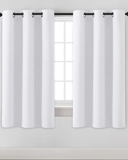 H.VERSAILTEX White Curtains for Bedroom Thermal Insulated Room Darkening Living Room Curtains Grommet Privacy Protection Window Curtain Panels/Drapes for Nursery, 2 Panels, 42x63 Inches, Pure White