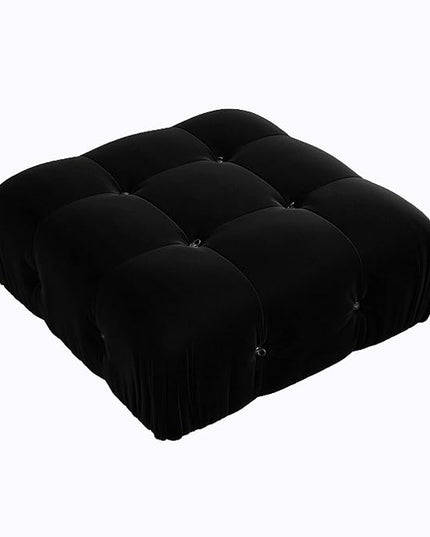 JACH Modern Ottomans Module for Living Room, Minimalist Comfy Breathable Ottoman, Velvet Ottoman for Living Room Apartment (Black)