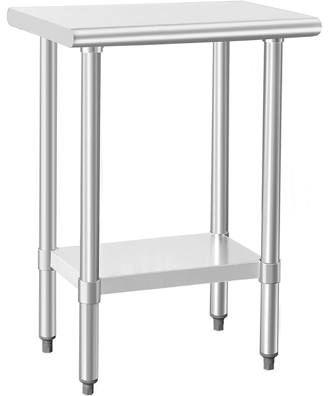 HARDURA Stainless Steel Work Table Commercial 18×24 Inches Kitchen Prep Table and Heavy Duty Commercial Workbench NSF 430 with Undershelf and Galvanized Legs